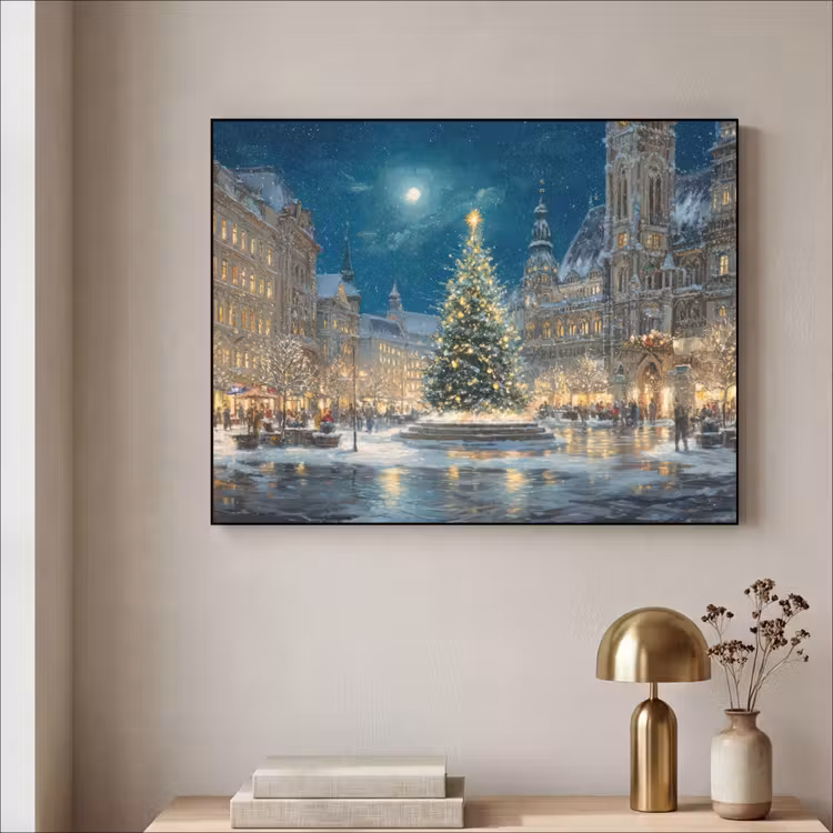 Art Frame - Kerstnacht - Stadsplein - Meerkleurig — 5