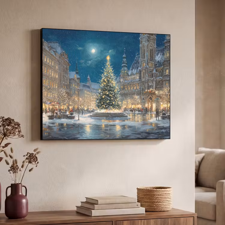 Art Frame - Kerstnacht - Stadsplein - Meerkleurig — 7