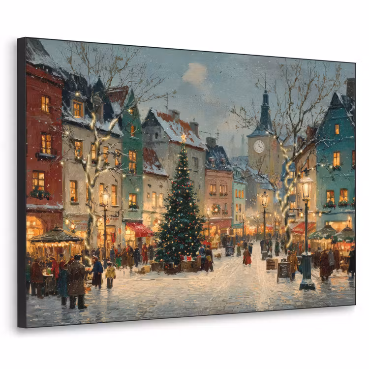 Art Frame - Kerstsfeer - Stadsplein - Kleurrijk — 1