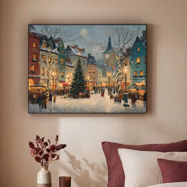 Art Frame - Kerstsfeer - Stadsplein - Kleurrijk — 3
