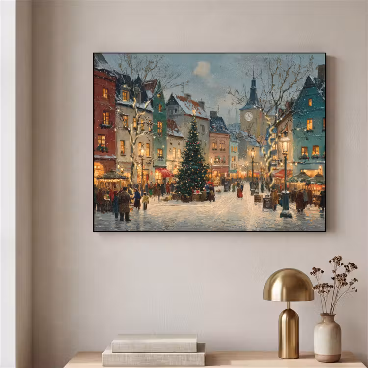 Art Frame - Kerstsfeer - Stadsplein - Kleurrijk — 5