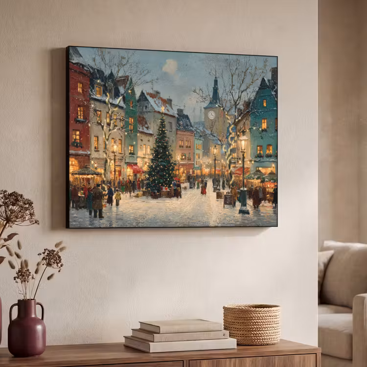 Art Frame - Kerstsfeer - Stadsplein - Kleurrijk — 7