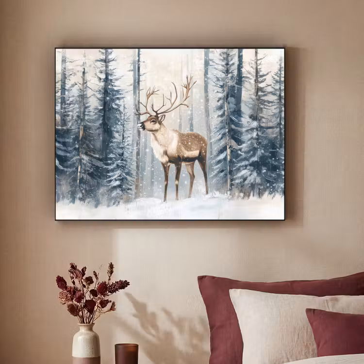 Art Frame - Rendier - Sneeuw - Woud - Wit — 3
