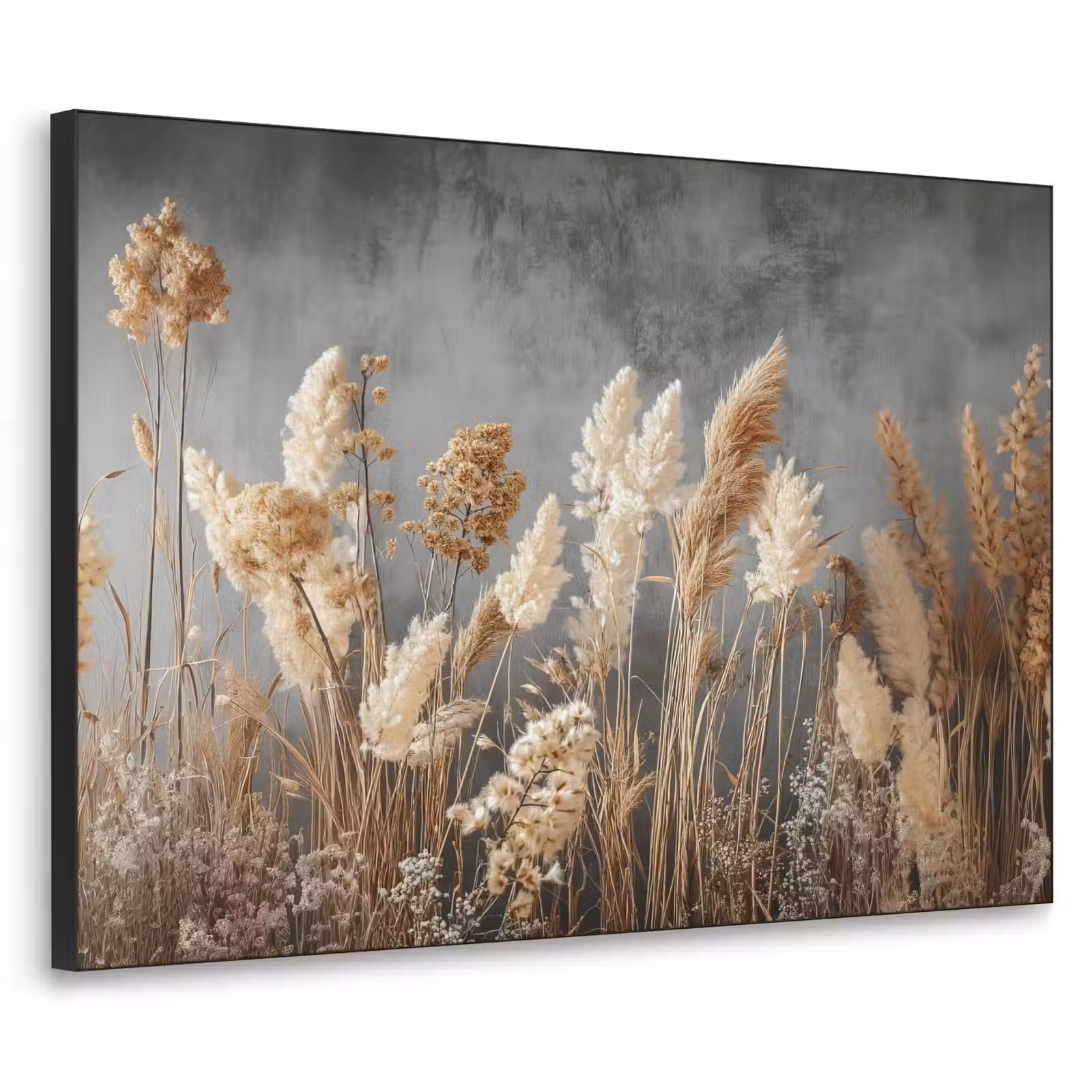 Art Frame - Gedroogde Veldbloemen - Grijs - Beton — 1