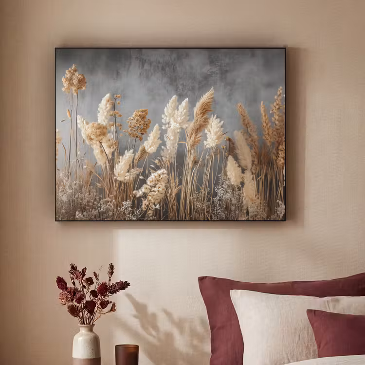 Art Frame - Gedroogde Veldbloemen - Grijs - Beton — 3