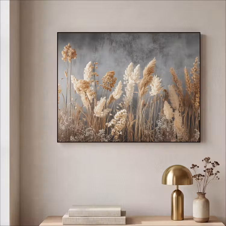 Art Frame - Gedroogde Veldbloemen - Grijs - Beton — 5