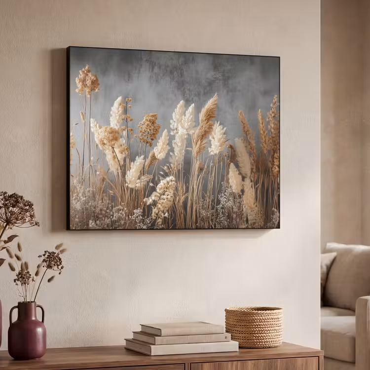 Art Frame - Gedroogde Veldbloemen - Grijs - Beton — 7