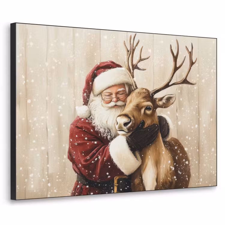 Art Frame - Kerstman - Rendier - Sneeuw - Kleurrijk — 1