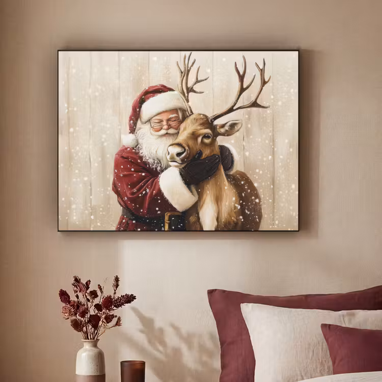Art Frame - Kerstman - Rendier - Sneeuw - Kleurrijk — 3