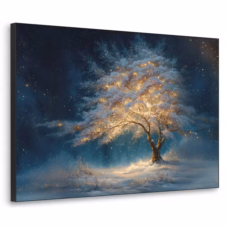 Art Frame - Levensboom - Nacht - Donker - Blauw — 1