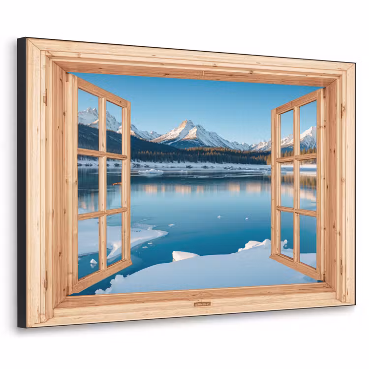 Art Frame - Doorkijk - Landschap - Winter - Meer - Bergen - Uitzicht — 1