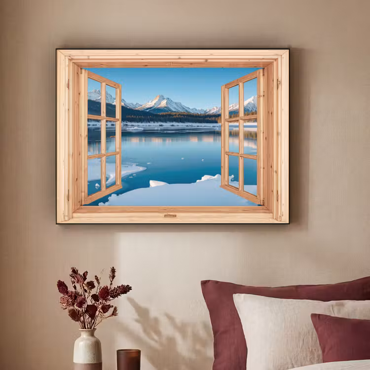 Art Frame - Doorkijk - Landschap - Winter - Meer - Bergen - Uitzicht — 3