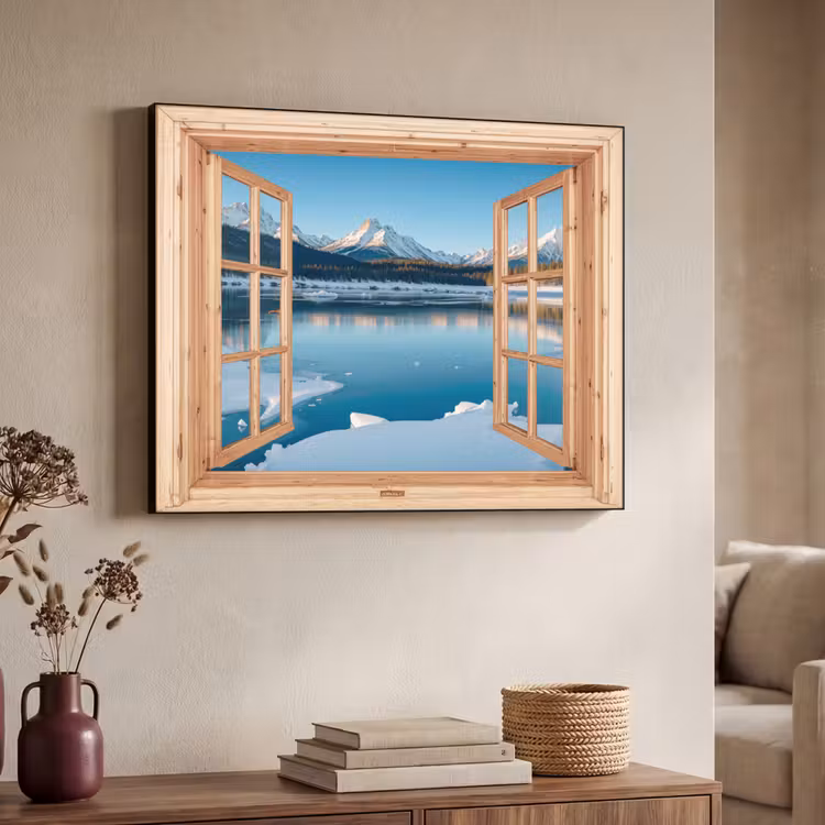 Art Frame - Doorkijk - Landschap - Winter - Meer - Bergen - Uitzicht — 7