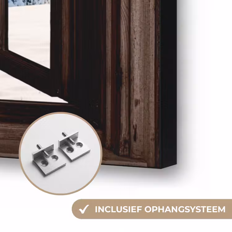 Art Frame - Doorkijk - Winter - Landschap - Huisje - Bergen — 6
