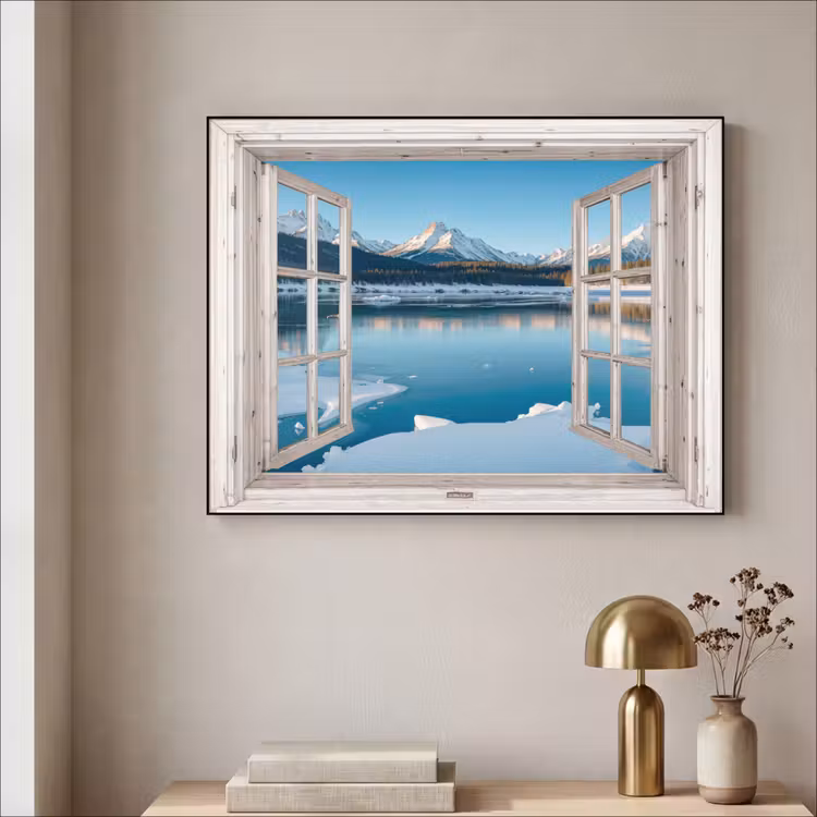 Art Frame - Landschap - Winter - Meer - Bergen - Uitzicht - Doorkijk - Licht — 5