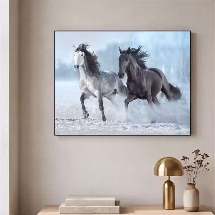 Art Frame - Paarden - Winter - Dieren - Natuur - Sneeuw — 5