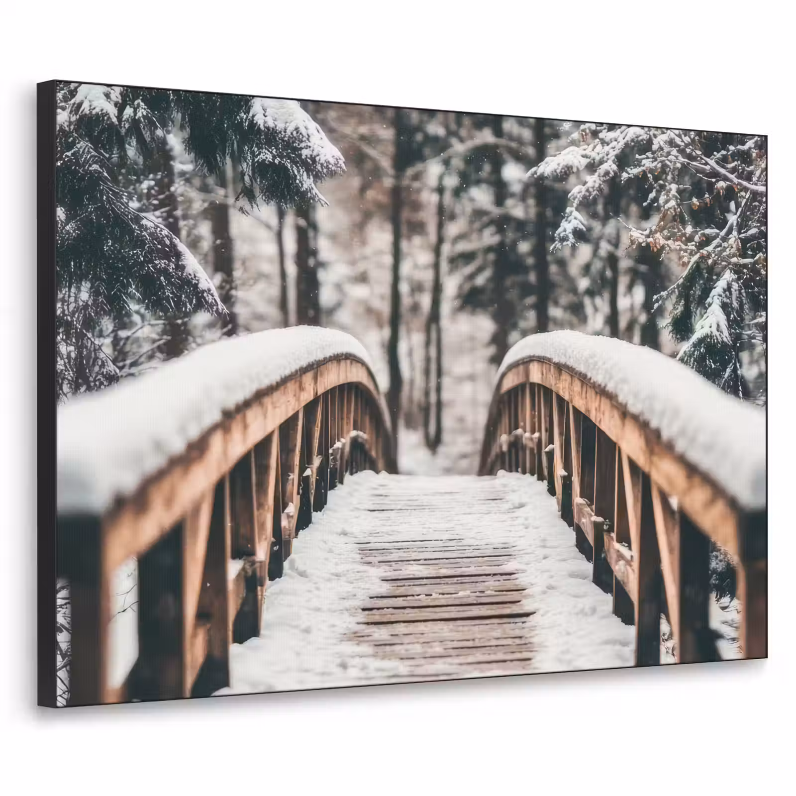Art Frame - Brug - Winterlandschap - Bos - Natuur - Sneeuw — 1