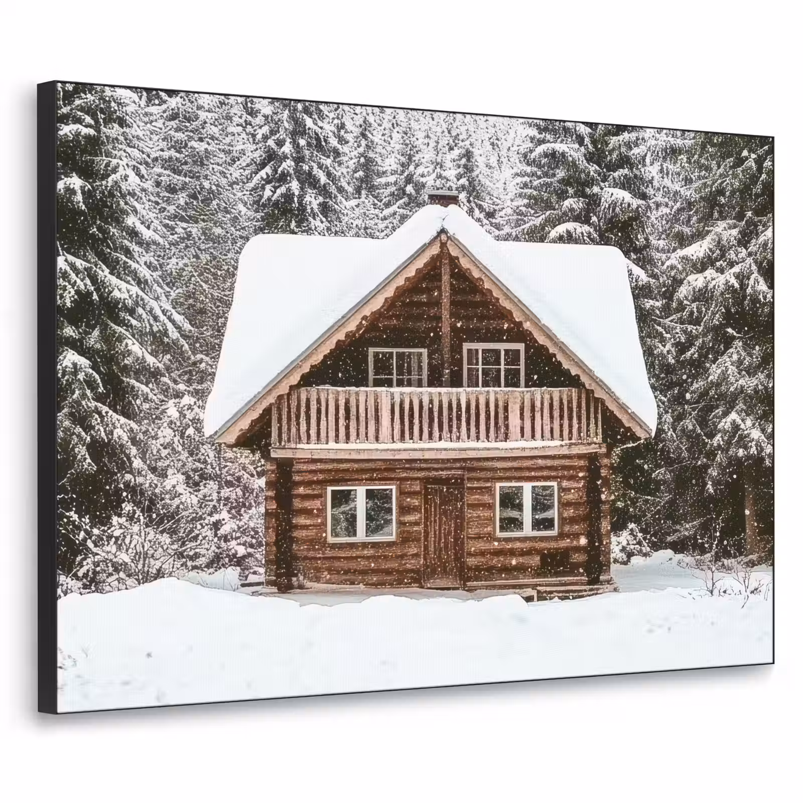 Art Frame - Huis - Bos - Winter - Natuur - Sneeuw — 1