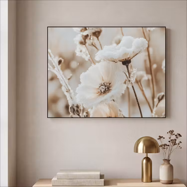 Art Frame - Bloemen - Winter - Wit - Sneeuw - Beige — 5