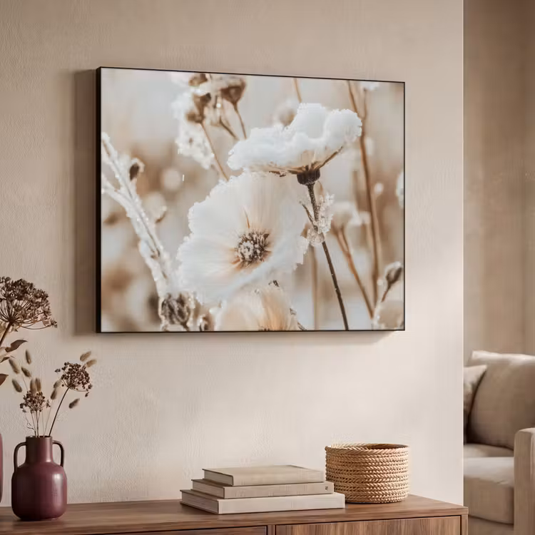 Art Frame - Bloemen - Winter - Wit - Sneeuw - Beige — 7