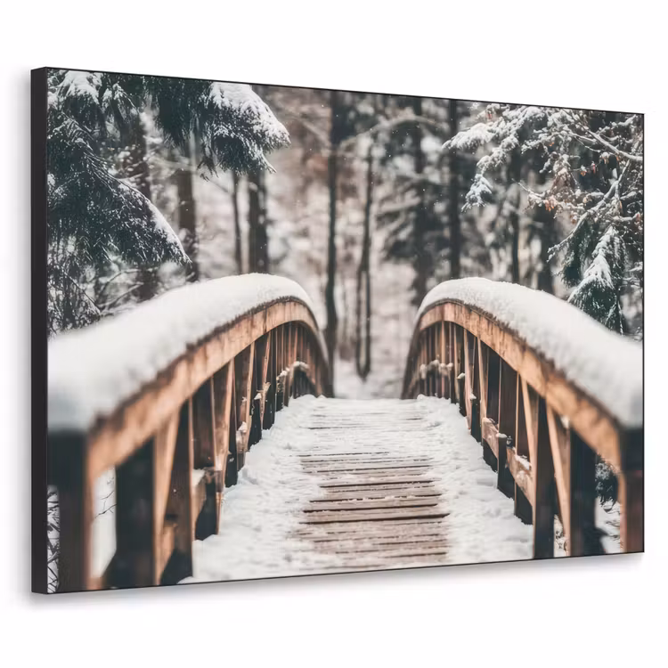 Art Frame - Brug - Winterlandschap - Bos - Natuur - Sneeuw — 1