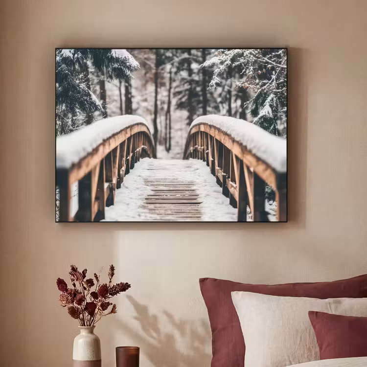 Art Frame - Brug - Winterlandschap - Bos - Natuur - Sneeuw — 3