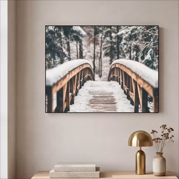 Art Frame - Brug - Winterlandschap - Bos - Natuur - Sneeuw — 5