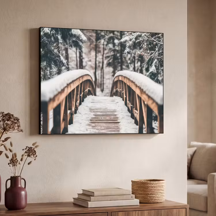 Art Frame - Brug - Winterlandschap - Bos - Natuur - Sneeuw — 7