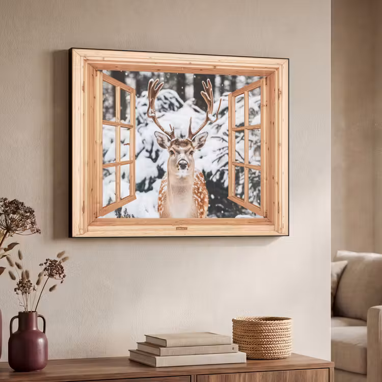 Art Frame - Doorkijk - Hert - Sneeuw - Winter - Bos - Dieren — 7