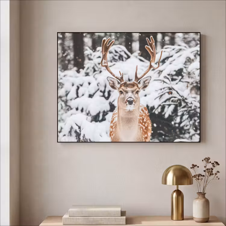 Art Frame - Hert - Sneeuw - Winter - Bos - Dieren — 5