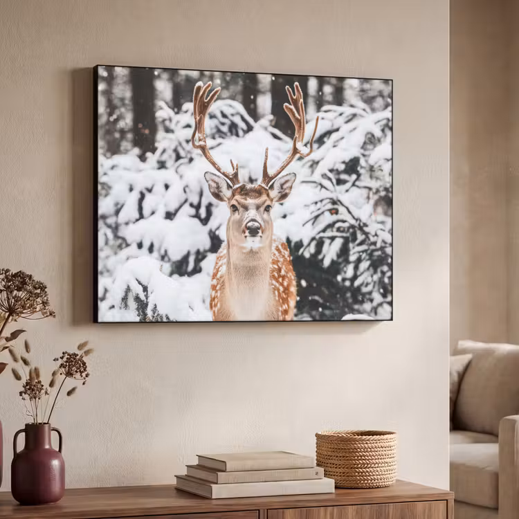 Art Frame - Hert - Sneeuw - Winter - Bos - Dieren — 7
