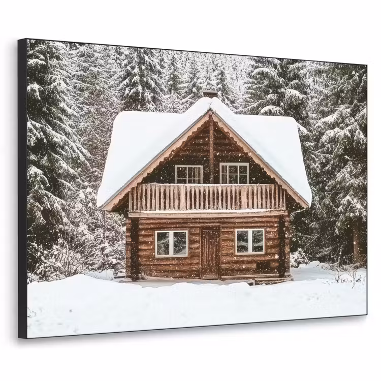 Art Frame - Huis - Bos - Winter - Natuur - Sneeuw — 1