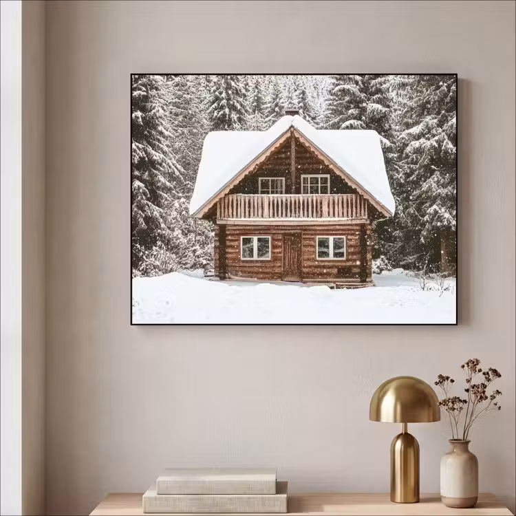 Art Frame - Huis - Bos - Winter - Natuur - Sneeuw — 5