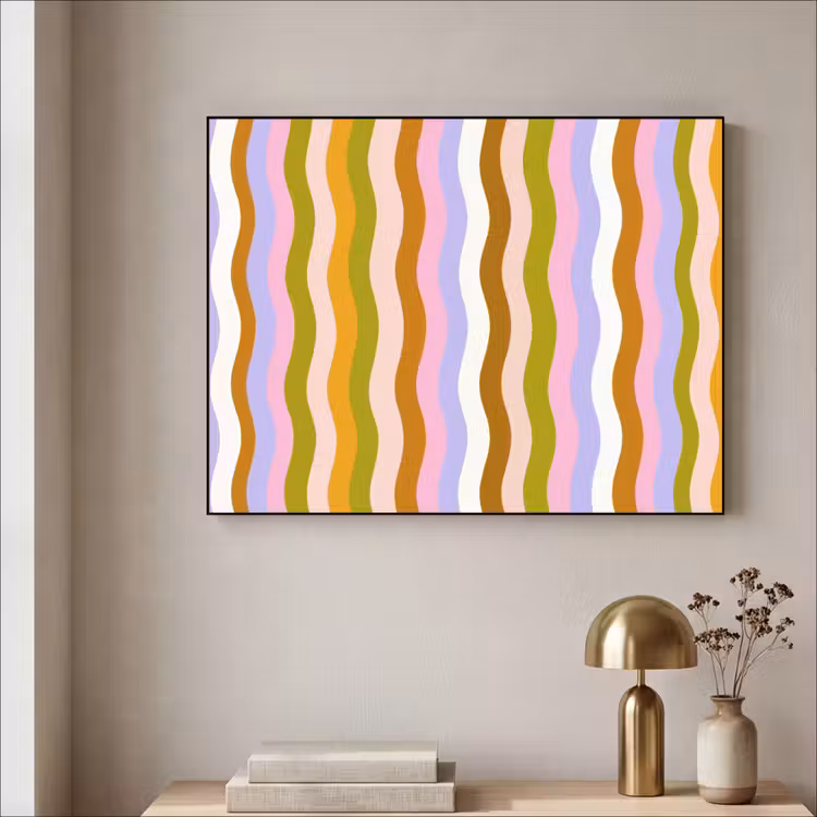 Art Frame - lijnen - Golven - Pastelkleuren - Patroon — 5