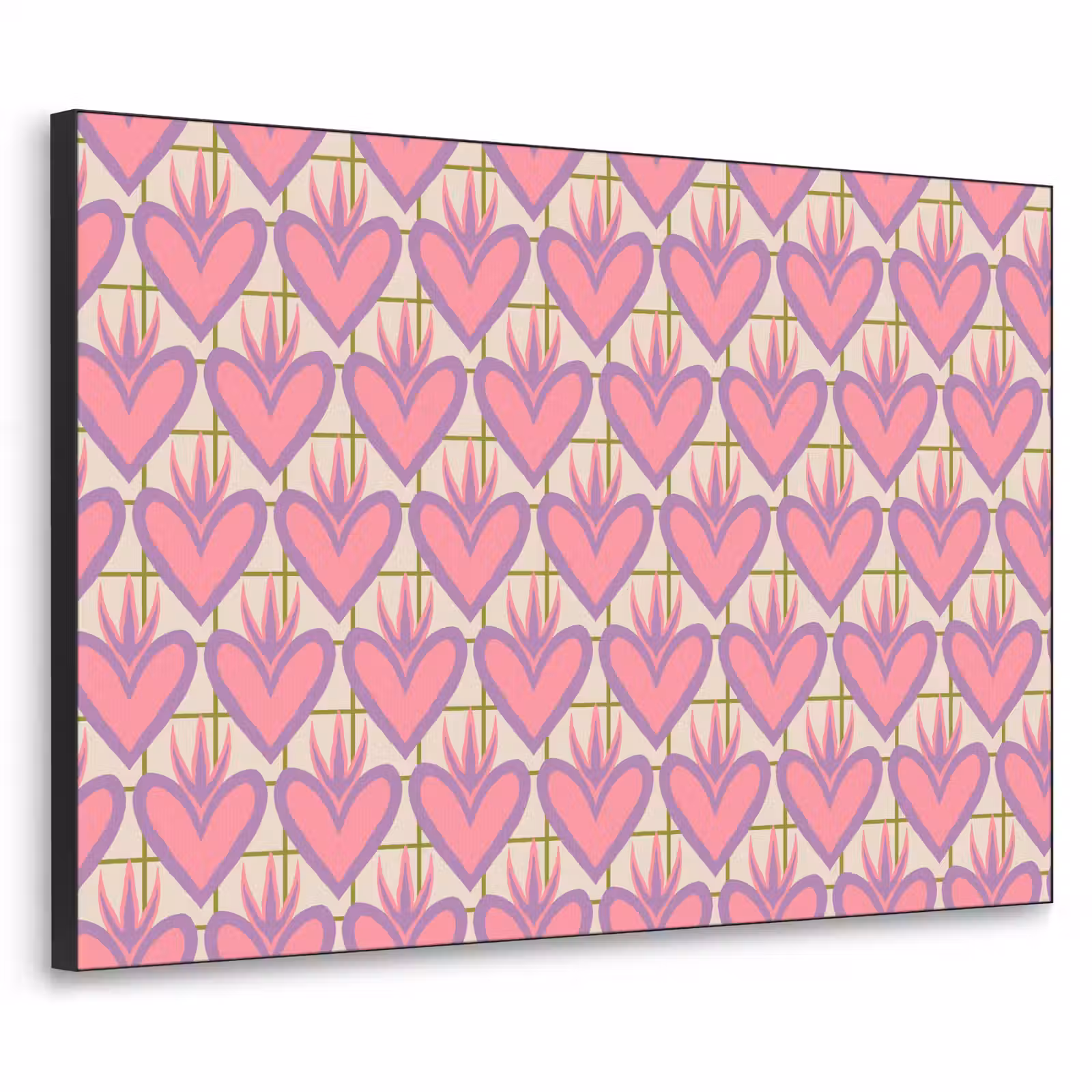 Art Frame - Patroon - Roze - Hartjes — 1