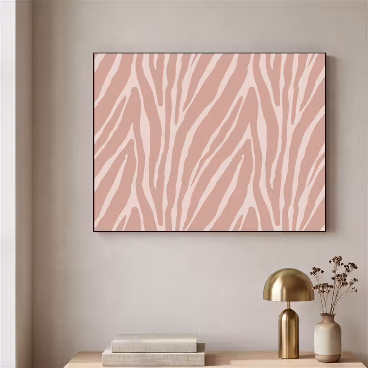 Art Frame - Lichtroze - Zebra - Patroon - Donkerroze — 5