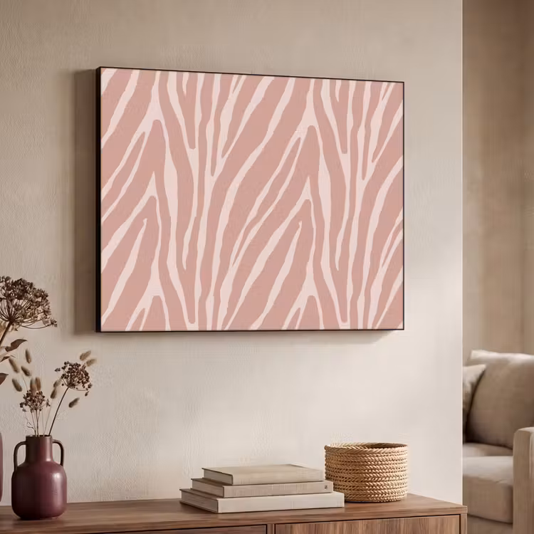 Art Frame - Lichtroze - Zebra - Patroon - Donkerroze — 7