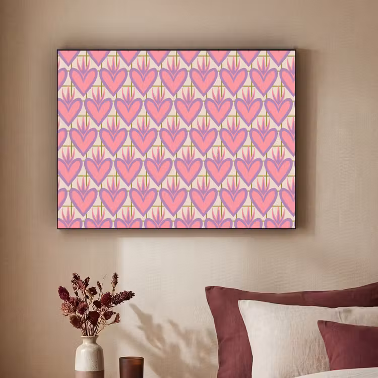 Art Frame - Patroon - Roze - Hartjes — 3