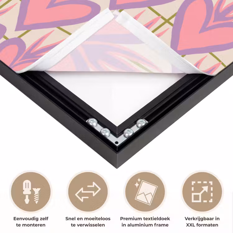 Art Frame - Patroon - Roze - Hartjes — 4