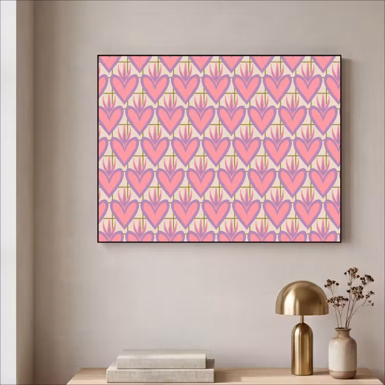 Art Frame - Patroon - Roze - Hartjes — 5