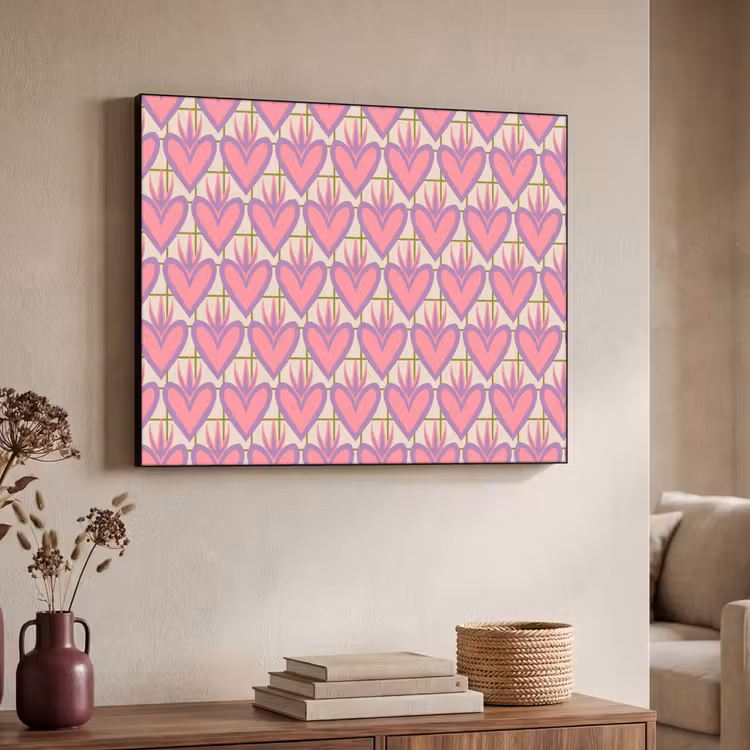 Art Frame - Patroon - Roze - Hartjes — 7
