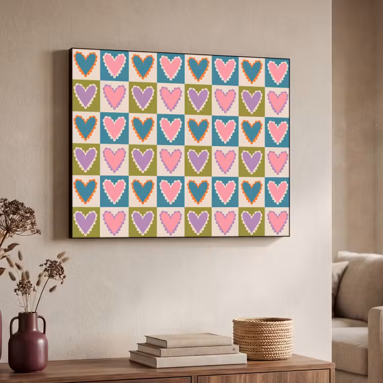 Art Frame - Retro - Kleuren - Patroon - Hartjes — 7