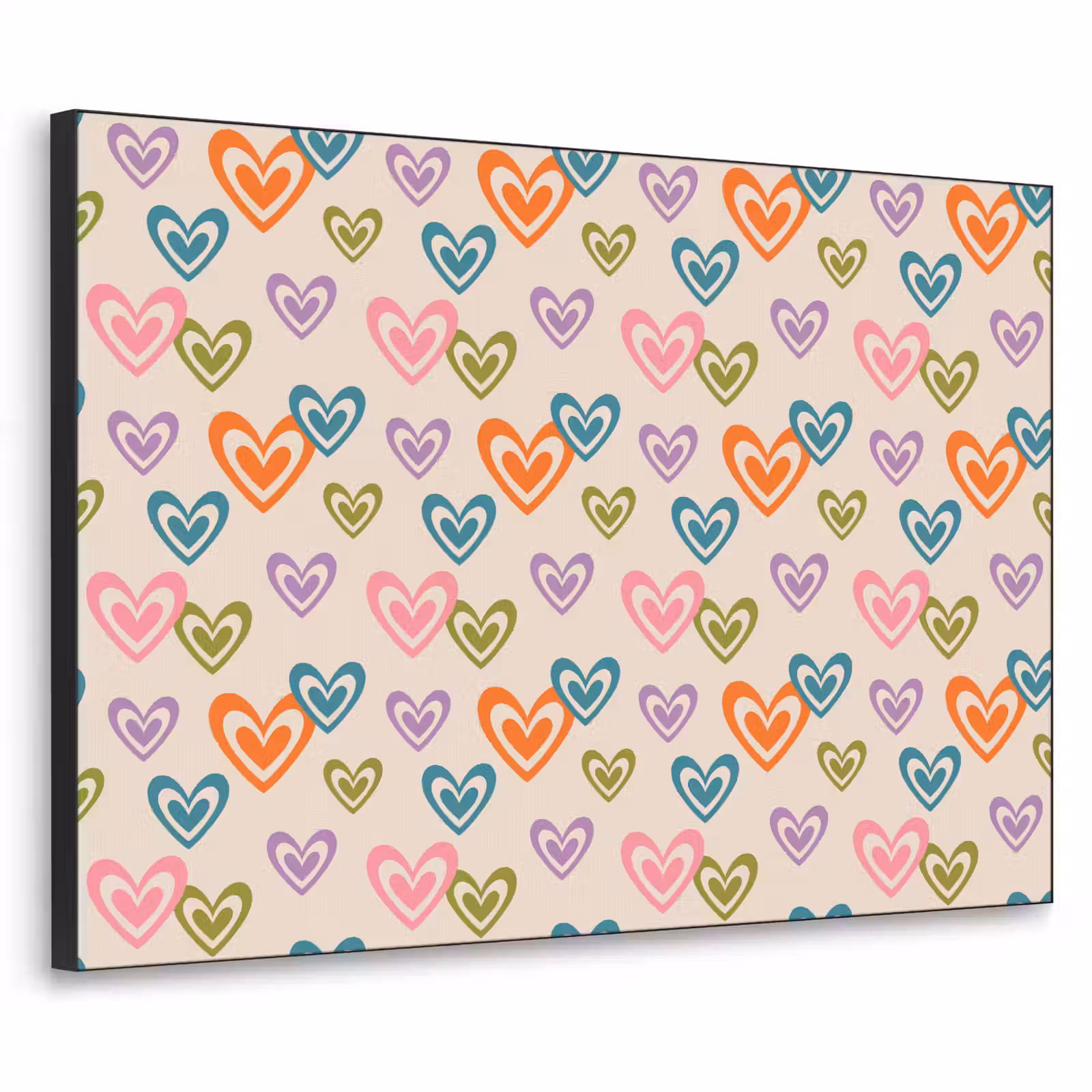 Art Frame - Kleurrijk - Hartjes - Patroon - Beige — 1