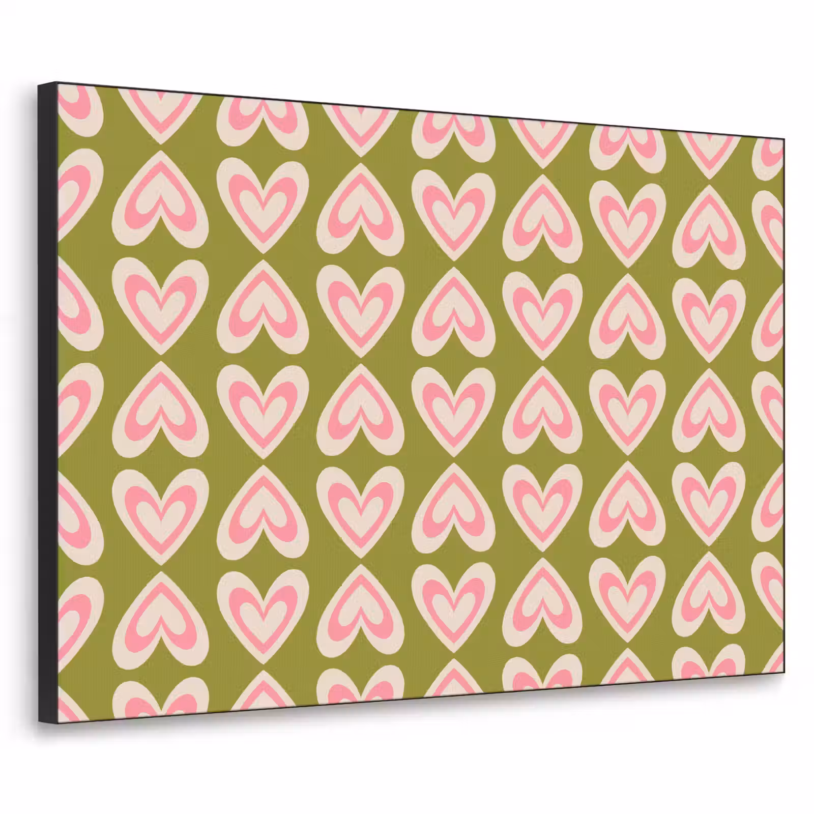 Art Frame - Patroon - Symmetrisch - Hartjes - Olijfgroen — 1