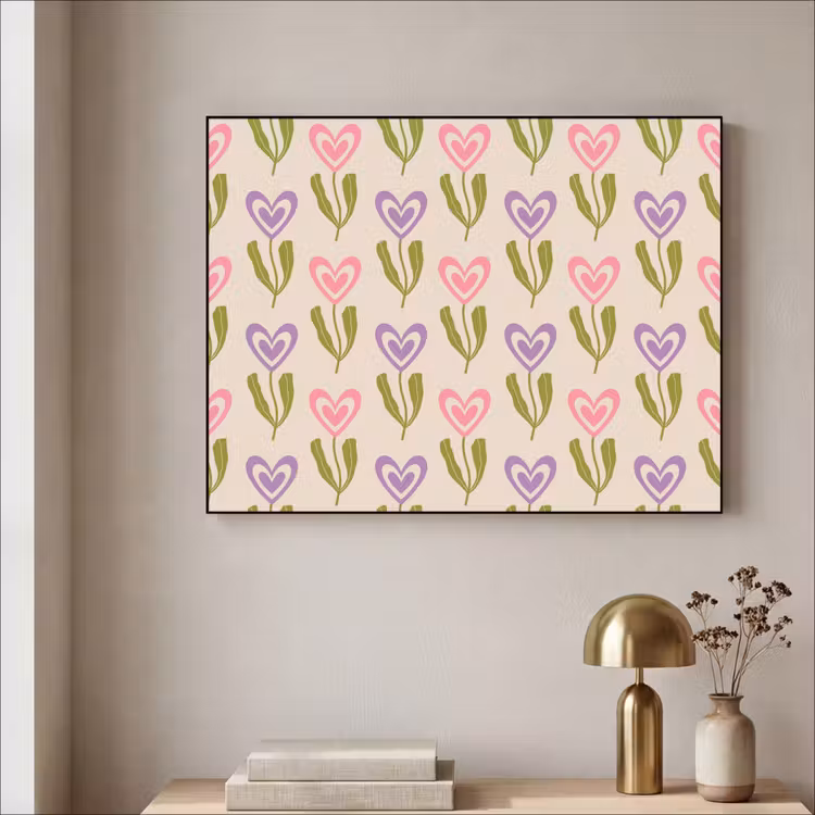 Art Frame - Bloemen - Hartjes - Patroon — 5