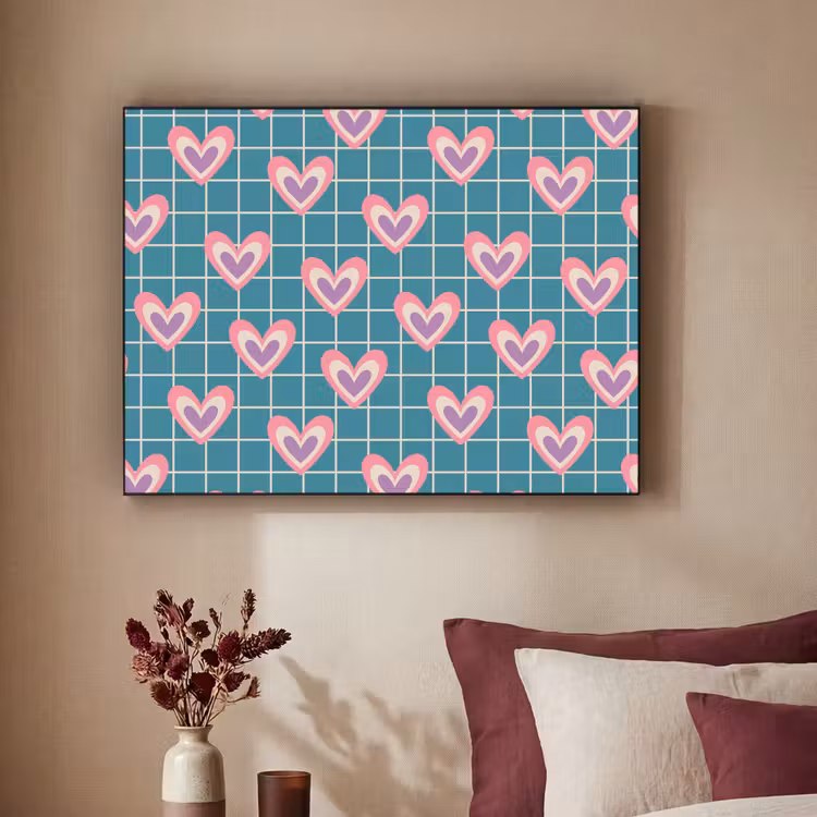 Art Frame - Hartjes - Raster - Patroon - Blauw — 3