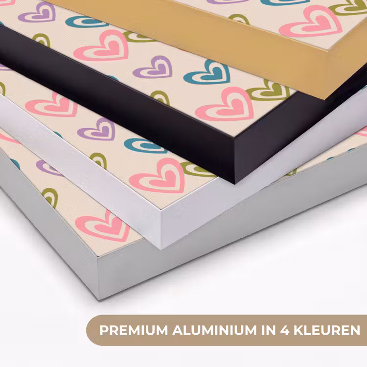Art Frame - Kleurrijk - Hartjes - Patroon - Beige — 2