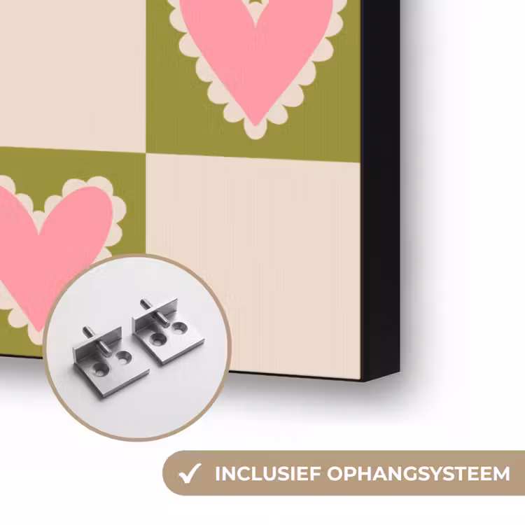 Art Frame - Olijfgroen - Hartjes - Patroon - Retro — 6