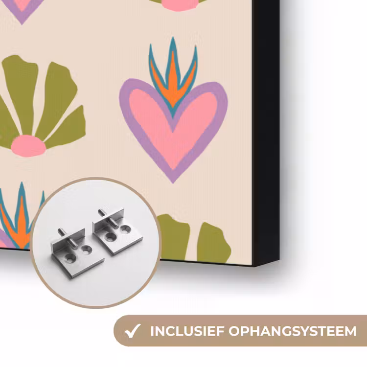 Art Frame - Patroon - Beige - Hartjes - Bloemen — 6