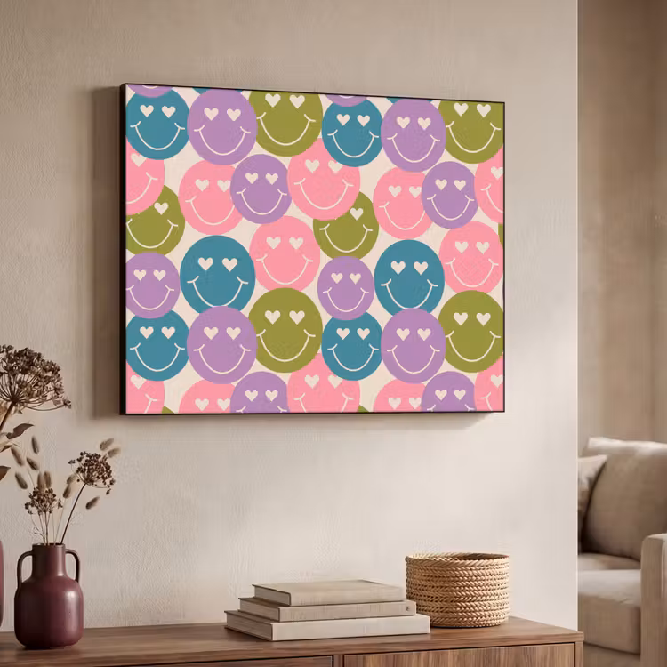 Art Frame - Patroon - Smiley - Kleurrijk - Hartjes — 7